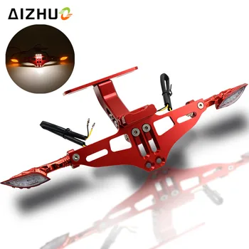 

Motorcycle Universal License Plate Bracket Holder Turn Signal Lights FOR HONDA MSX 125 CBR250R 125R ST 1300 NC700 NC750 CB1100