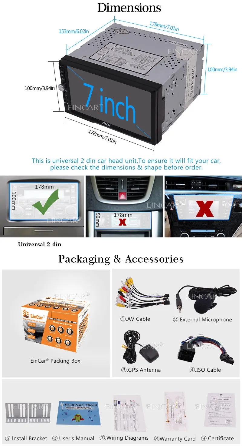 Excellent 7" HD Touch Screen Android 6.0 Car NO-DVD Stereo Radio Player GPS Navigation USB 18 Excellent 7" HD Touch Screen Android 6.0 Car NO-DVD Stereo Radio Player GPS Navigation USB 18