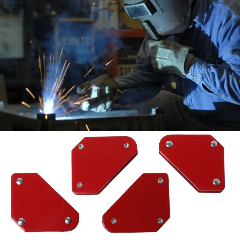 

4pcs Mini Triangle Magnetic Welding Holder 9LB Fixed Angle Positioner Without Switch