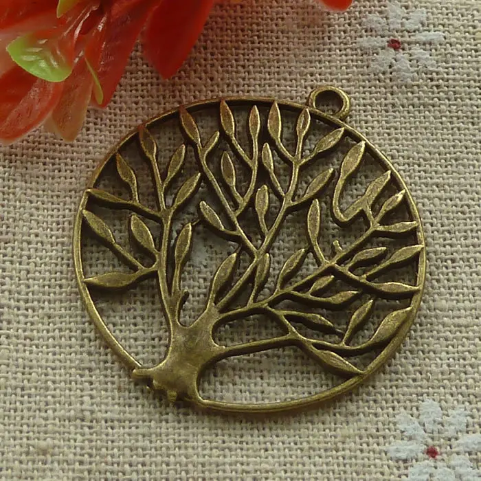 45 pieces bronze plated tree charms pendant 42x37mm 1279bronze charms