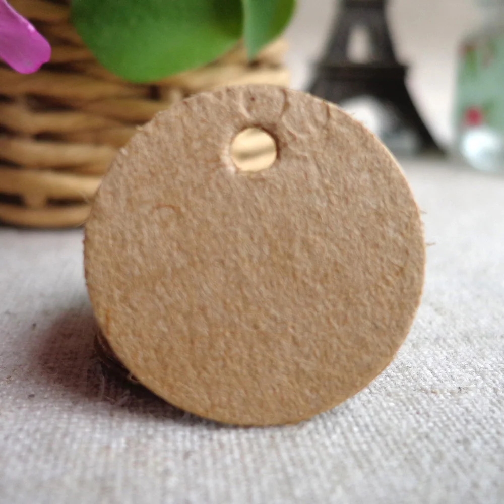 

100pcs Dia.2cm Cute Mini Size Round Kraft Gift Tag Paper Hang Tags Party Gift Paper Cards Price label Birthday Decorations