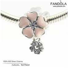 Серебро 925 пробы очаровательные цветы цветок прелести бисер Подходит Для женщин Браслеты ручная работа ювелирных изделий