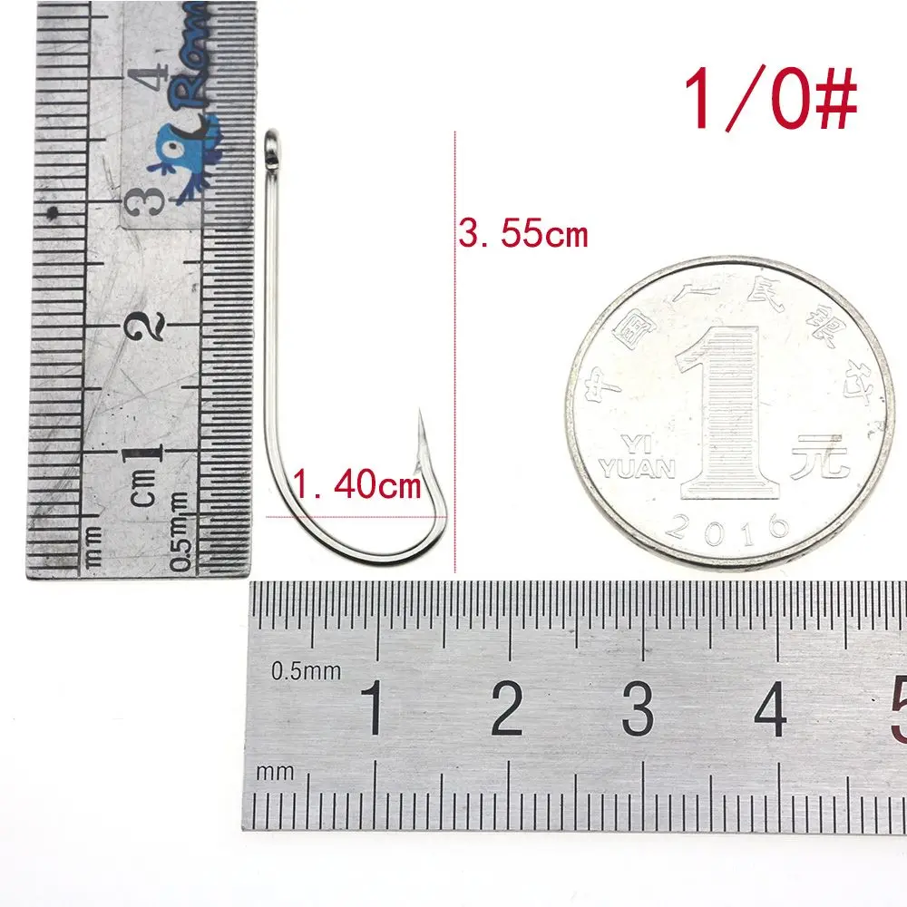 Rompin 50 шт./лот О 'Шонесси 9255 рыболовные крючки из нержавеющей стали с длинным хвостовиком для соленой воды с колючими морскими рыбками джиг Крючки Размер 6#-7/0 - Цвет: size 1I0