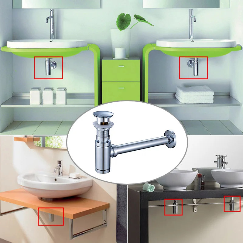 Günstige ROVATE Siphon Abtropffläche Flasche Falle Deodorant Typ Becken Wasser Ablauf Rohr Entwässerung Bad Waschbecken Sanitär Rohr