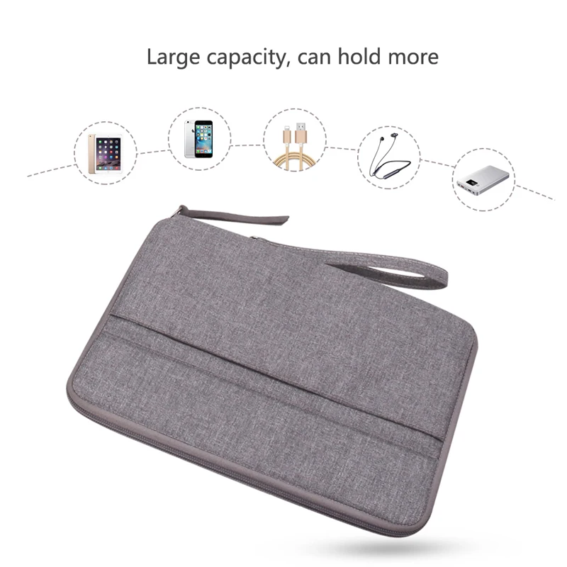 For iPad Pro 11 inch Zipper Case Slim Universal Strap Waterproof Fabric Bag Tablet Case for iPad4 iPad Air Air2 Stand Cover Bag