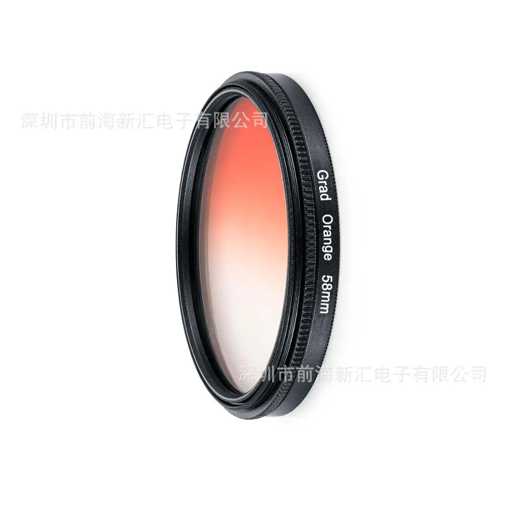 UV CPL FLD Star ND2 ND4 ND8 градиентный цветной фильтр крышка объектива для Canon EOS Rebel SL2 SL1 T7 T7i T6i T6s T6 T5i T5 T4i 18-55 мм - Цвет: Gradual Orange