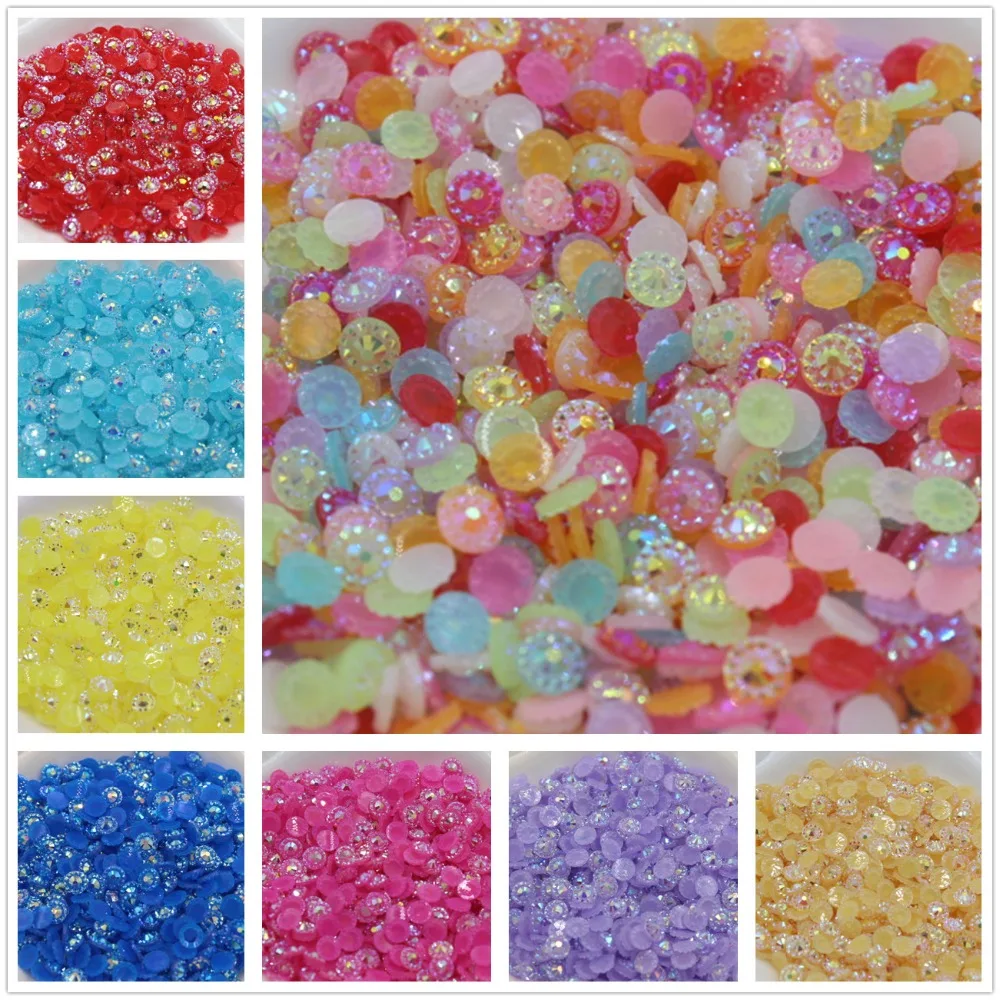 

Free Shipping 4mm resin rhinestone in jelly ab colors sunflower shaped 1000pcs/lot