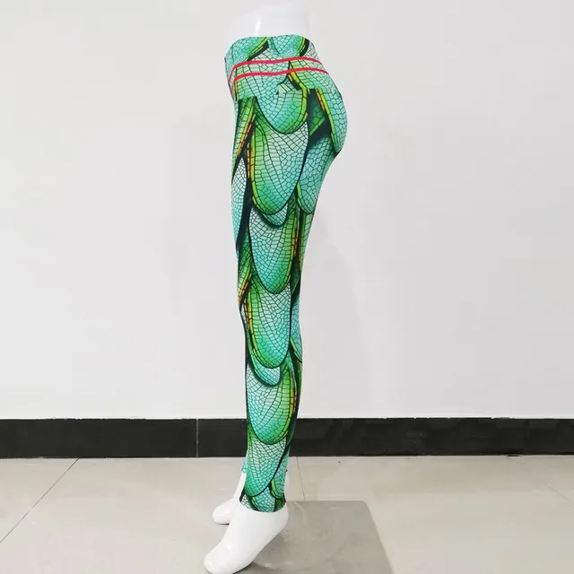 Women Green Wing Digital Printing Leggings Workout Leggings No Transparent Push Up Leggins Mujer Fitness Leggings Women'S Pants 6