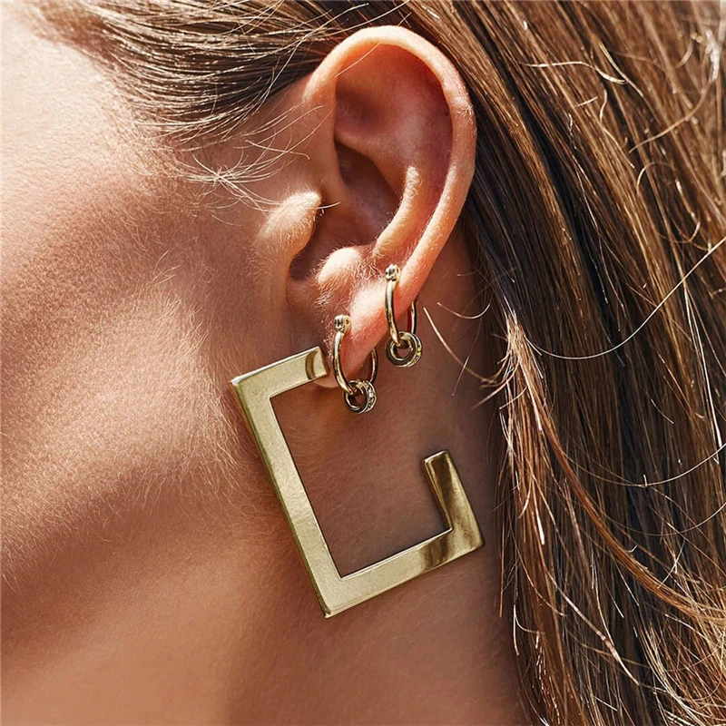 

Fashion Hollow Geometric Quadrilateral Dangling Statement Drop Earrings For Women Earrings Jewelry Gift