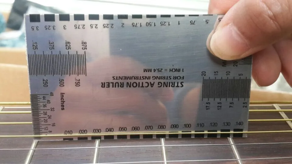 Electrical/acoustic guitar neck adjustment gauge Stainless steel string