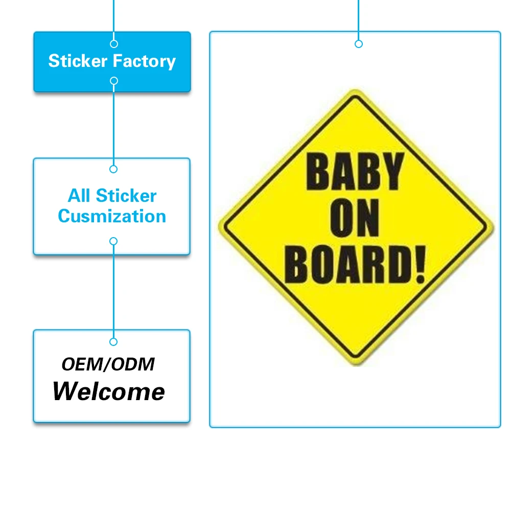 

China Custom Baby on Board Car Sticker For Car With Your Own Design