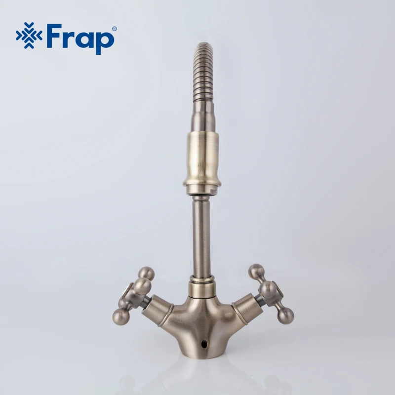 Frap Новое поступление кухонный смеситель с двойной ручкой кран гусиным носом