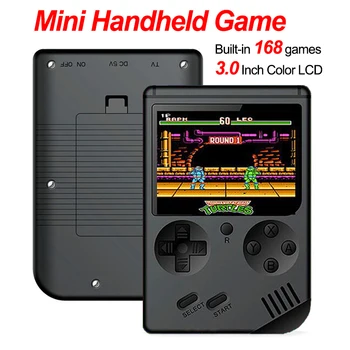 

Built-in 168 Games Retro Portable Mini Handheld Game Console 3.0 Inch Color LCD Kids Color Game Player Built-in Lithium Battery