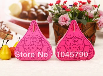

Free Shipping 50 X Fuchsia Wedding Candy Box Kisses Gift Box Wedding Birthday Party Deco Supply