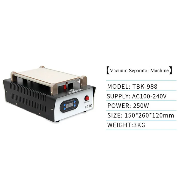 TBK 988 110V/220V 7 дюймовый LCD разделитель сенсорного экрана сепаратор для ремонт