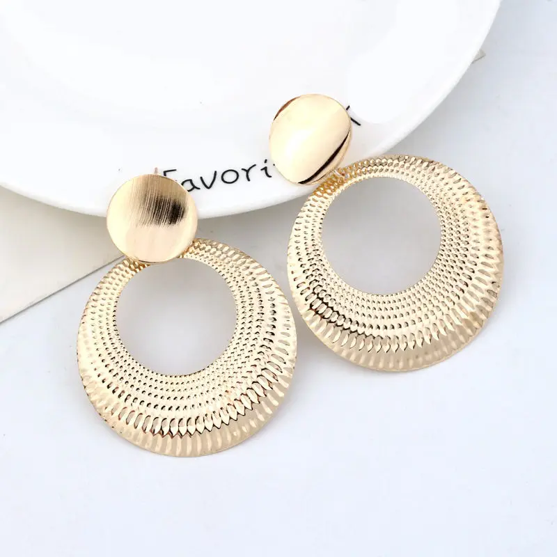 

Fashion Jewelry statement earrings alloy Dangle Earrings For Women Geometry Big Circle Earrings earrings 2018