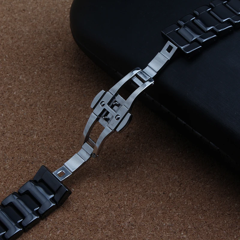 14mm 16mm 18mm 19mm 20mm 22mm Watchband ceramic Black White For mens watches ladys hours accessories butterfly buckle fashion 14mm 16mm 18mm 19mm 20mm 22mm Watchband ceramic Black White For mens watches ladys hours accessories butterfly buckle fashion
