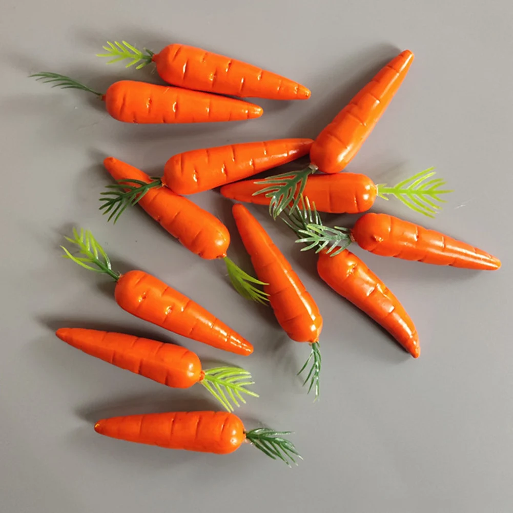 

100 pcs/set Artificial Easter Foam Carrots Simulation Vegetables Fake Fruit Photography Prop Model Home Kitchen Party Decoration