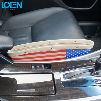 

USA Flag Car Organizer PU Leather Car Seat Organizer Box Slit Gap Pocket Storage Glove Box lot Box Leather For Books/Phones/Card
