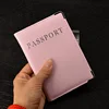 Cubierta de pasaporte de Viaje Funda de pasaporte de cuero Pu suave rosa fundas bonitas para pasaporte Pochette Passeport cubierta para documentos ► Foto 2/6