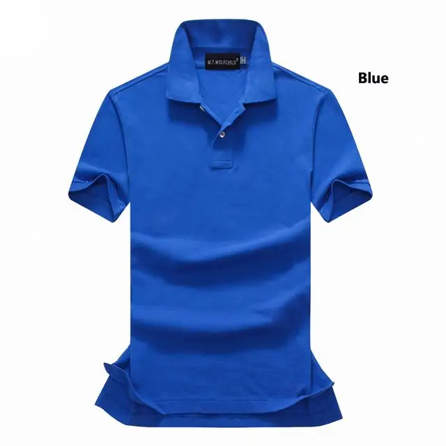 Модные летние мужские поло с коротким рукавом рубашки хлопок одноцветная Мужская отворотом поло Мужские обтягивающие удобные топы - Цвет: Blue