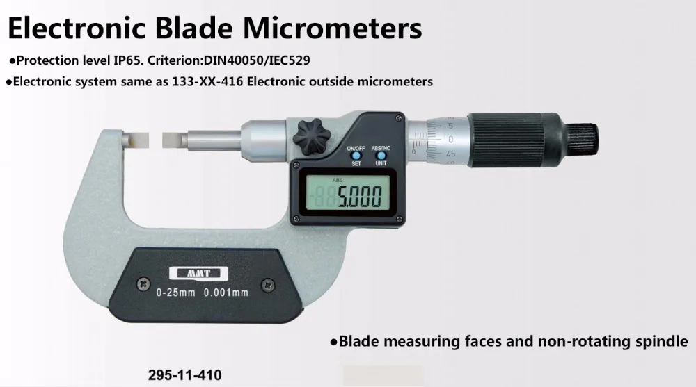 0.001mm electronic blade micrometers type A type B IP65 waterproof digital outside micrometer 0