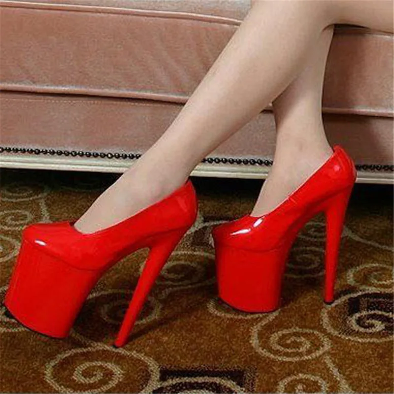 The new style women's shoes, 20cm high and red bride wedding shoes, high waterproof platform and sexy Dance Shoes