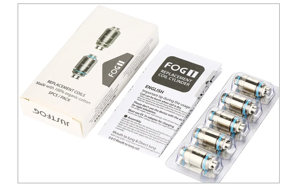 5pcs JUSTFOG FOG1 Replacement Organic Cotton Coil