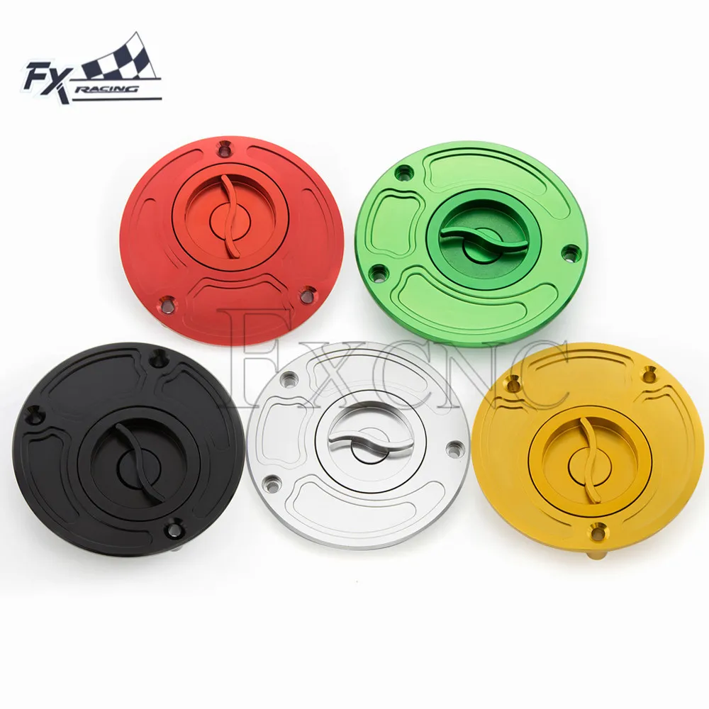 

CNC Motorcycle Fuel Cap Aluminum Gas Cap Cover Oil tank Cap for Kawasaki ZZR 600 ZX1100 Ninja 650R/ER-6 ZX6r ZX10R Z750 Z1000