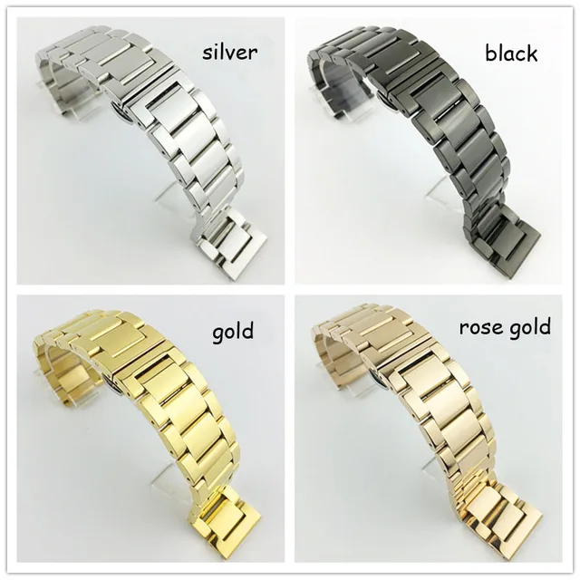 Cinturini Orologio Acciaio Inossidabile - Scelta Di Larghezze E Finiture Per Uomo E Donna Con Fibbia A Farfalla - Foto 5