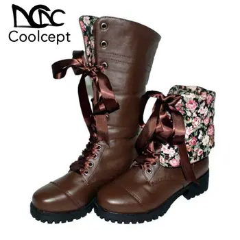 

Gladiator New Women Half Short Boots Cross Tied Winter Shoes For Women European Style Flower Keep Warm Flats Boots Size 33-44