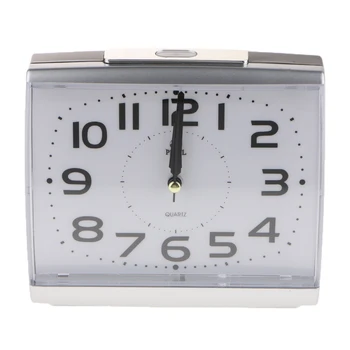 

Non-ticking Silent Alarm Clock with Nightlight and Snooze Function AA Battery Operated Clock Portable