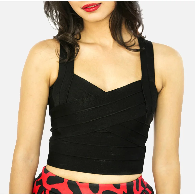 

Sexy V-neck Strap Bandage Women's Tank Top Solid Off Shoulder Bodycon Sleeveless Lady Tops 2019 Summer Backless Stretch Camisole