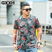 GXXH трендовые бренды Новое поступление мужская футболка с короткими рукавами полиэстер XXL-7XL Большие размеры Мужская повседневная Летняя мужская футболка