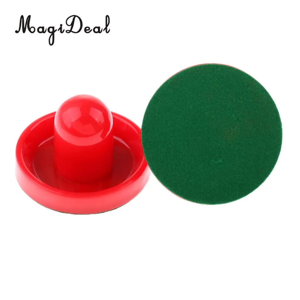 MagiDeal 2 Pieces 77mm Air Hockey Felt Pushers Goalie Handles Paddles Replacement Medium Red