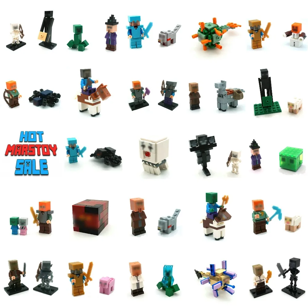 

6PCS Minecrafted LegoINGly Blocks Figures Set Armor Steve Action Figures Brick Toys Compatible LegoINGly Buildings Blocks Modle