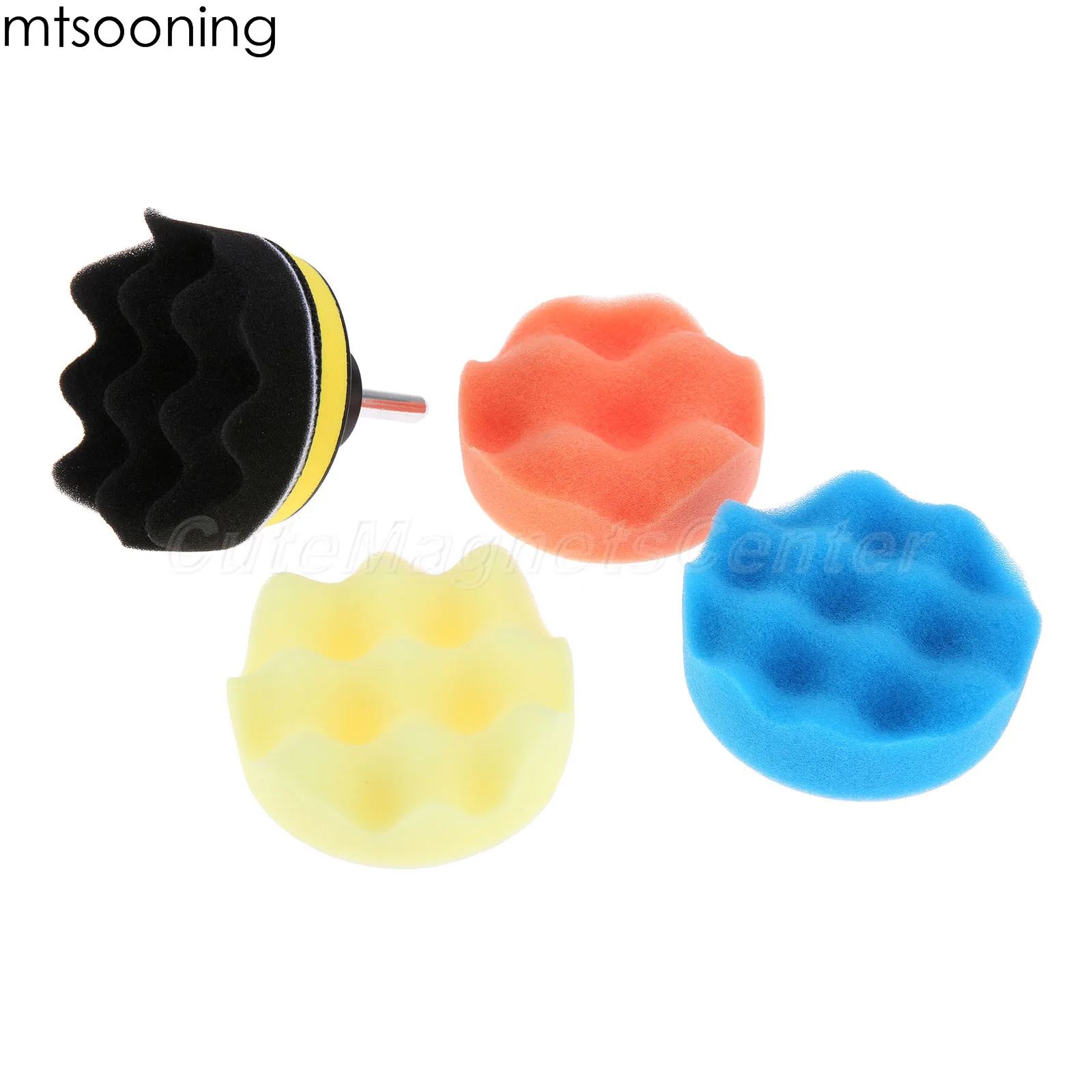 Conjunto de Almofada de Polimento do Carro Mtsooning Polegada M10 Broca Adaptador Enceramento Polimento Almofadas Conjunto Polisher & 25 Pçs 3