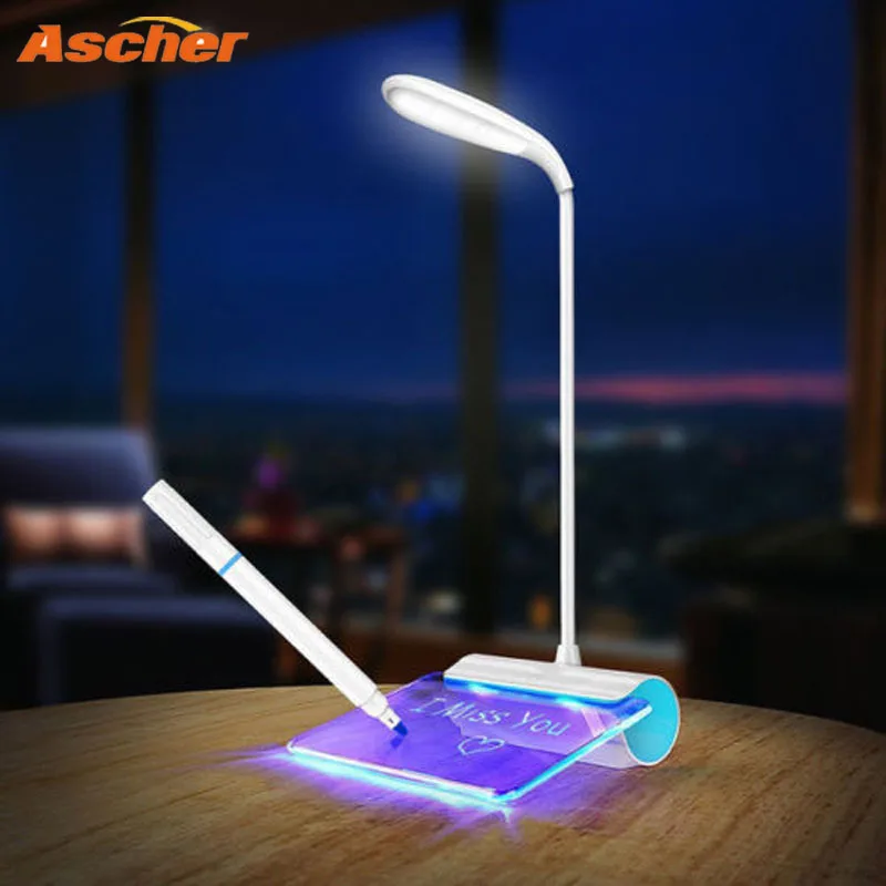 LED Desk Lamp Table Message Light Flexible Bed Reading Study Night 3 Modes USB Rechageable Office Bureaulamp Eye Care | Освещение