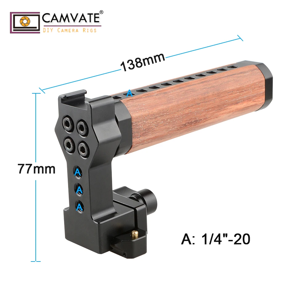 CAMVATE QR Wooden Top Handle With NATO Rail And Cold Shoe C1846 camera photography accessories