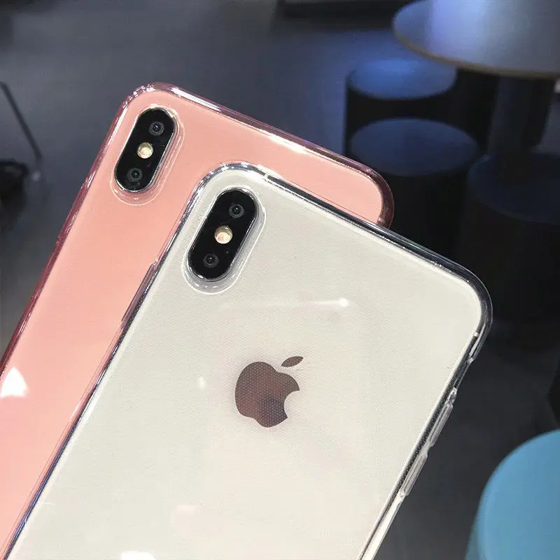Soild Candy Color Anti-knock Transparent Phone Case For iPhone 11 X XS 6 6S 7 8 Plus Soft TPU Colorful Protection Back Cover Soild Candy Color Anti-knock Transparent Phone Case For iPhone 11 X XS 6 6S 7 8 Plus Soft TPU Colorful Protection Back Cover