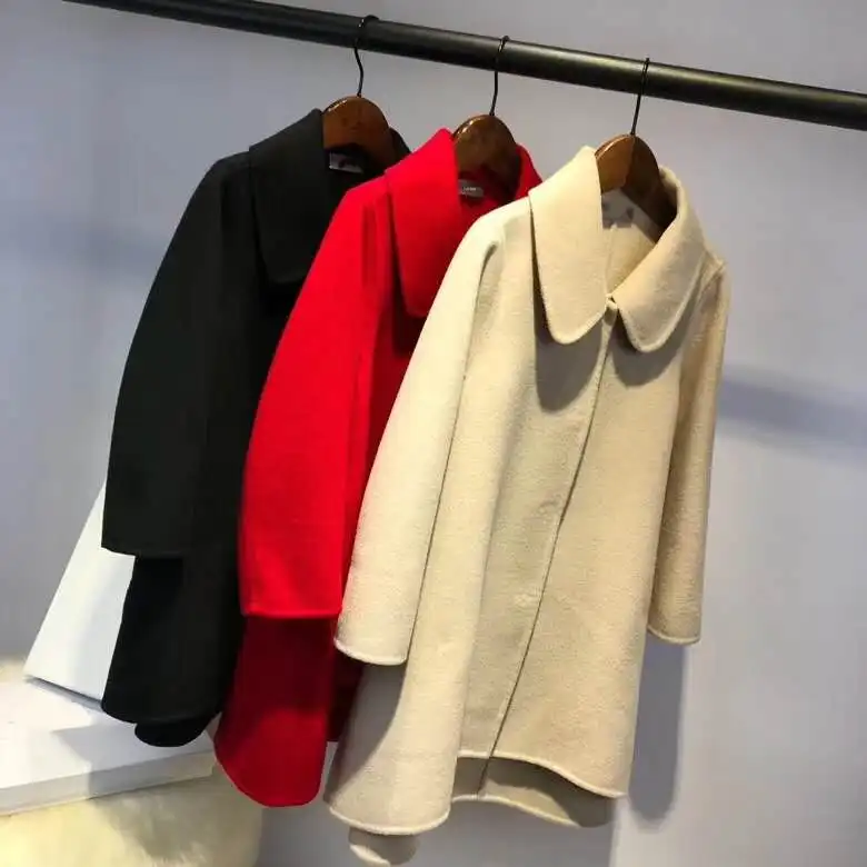 

2018 New Winter Double-Faced Woolen goods Girls Jacket parka Warm Wool Outdoor Wear For Girls Jacket Teenage 5Y-14Y