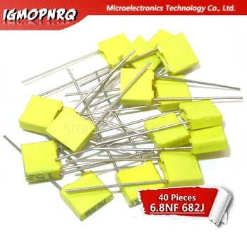 

40PCS Correction capacitor 6.8NF 682J 100V 5mm Polypropylene Safety Plastic Film Capacitor New original