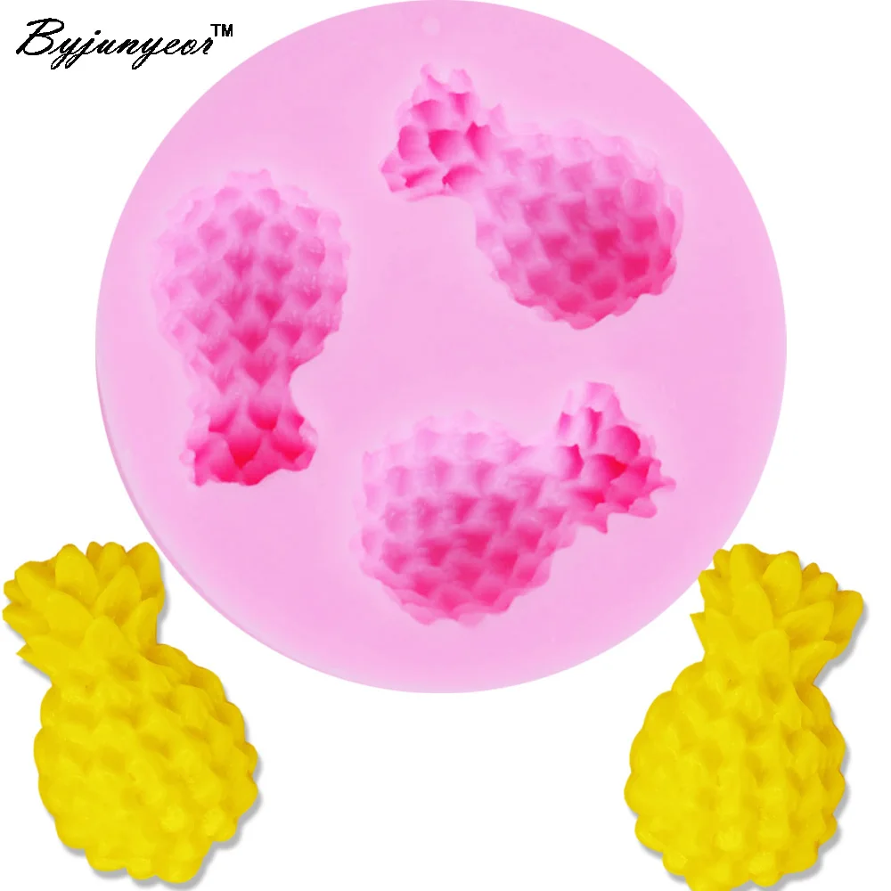 Byjunyeor M050 Mini Pineapple Silicone fruit Mold Fondant Candle Molds