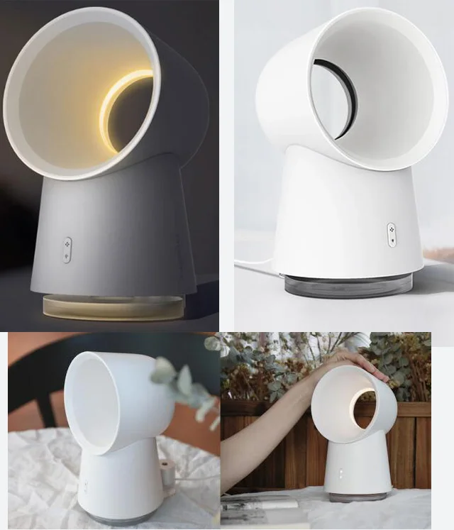 

3 in 1 Mini Cooling Fan Bladeless Desktop Fan Mist Humidifier LED Light