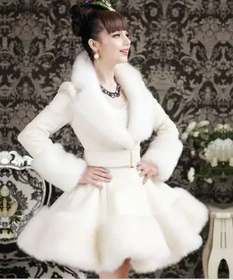 Fall Winter Woolen Overcoat Women Slim Wool Blends Long Coat Skirted Outerwear White man Rex wool skirt fox fur coat jacket  