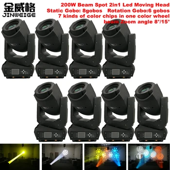 

Free Shipping 8pcs/lot 2in1 200W Beam Spot Moving Head LCD Display DMX 3-facet Prism Stage Light for Stage DJ Club Nightclub