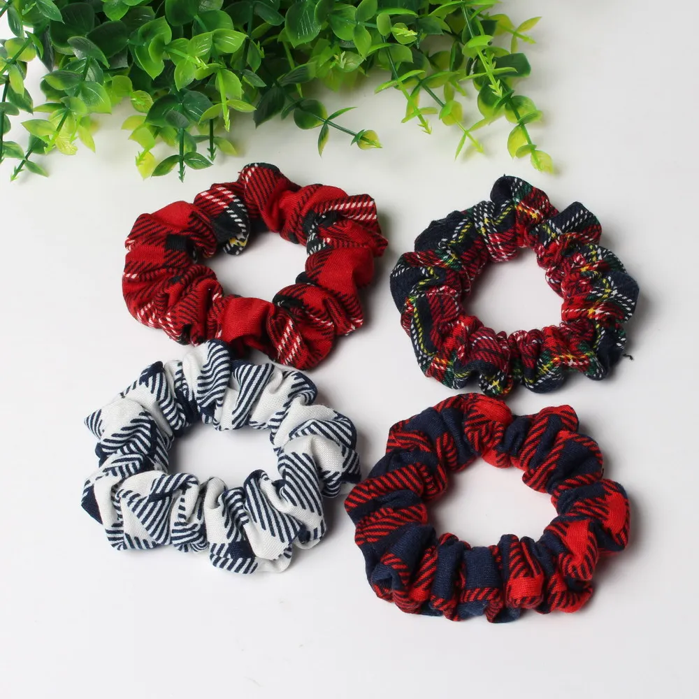 2 шт. для девочек Хлопковые смеси Scrunchie Для женщин волос группа веревка эластичная галстук хвост держатель аксессуары