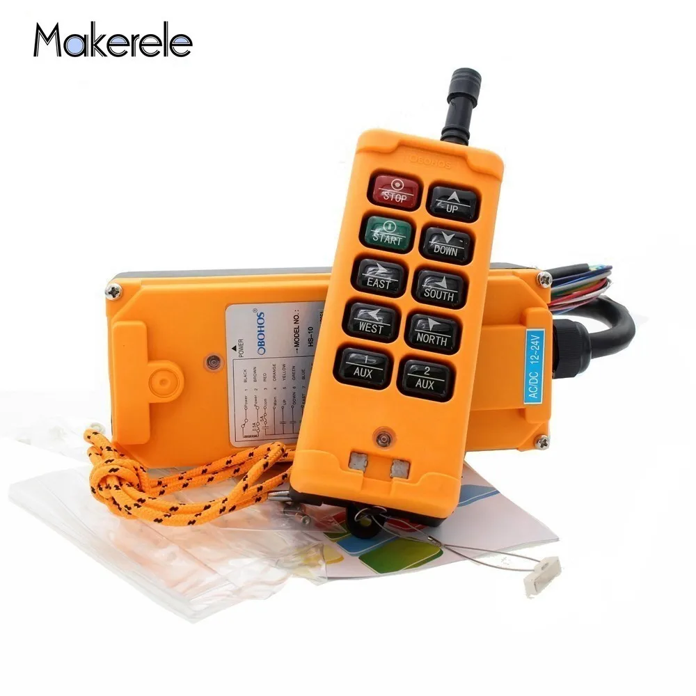 

New 6 ChanneIs 1 Speed Control 2 Motor Crane Industrial Remote Control 1 Wireless Transmitter AC110V/220V/380V DC12V/24V IP65