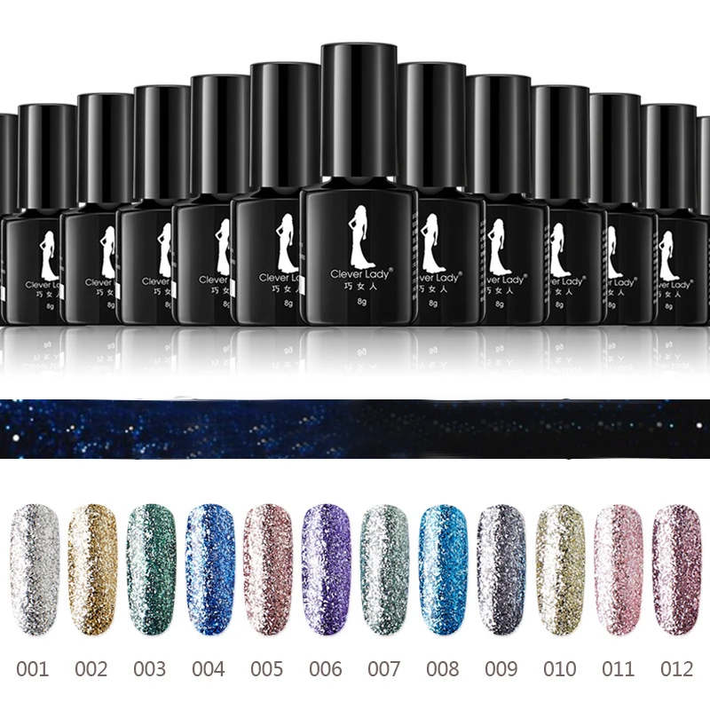 New Magic Glitter Nail Polish Platinum Series Shining Soak Off Nail UV