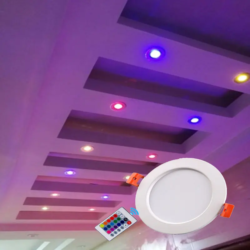 AC220V LED Downlight Dimmable 3W 5W 7W 9W 12W lamp RGB with Remote Control Recessed in Decoration LED Ceiling Downlight Light AC220V LED Downlight Dimmable 3W 5W 7W 9W 12W lamp RGB with Remote Control Recessed in Decoration LED Ceiling Downlight Light